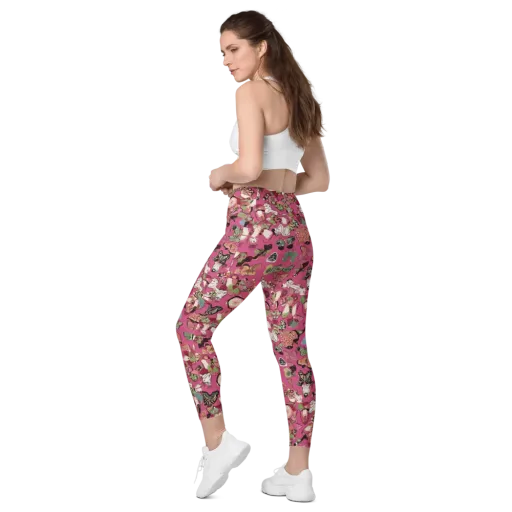 Rosebud Menagerie on a Leggings with Pockets