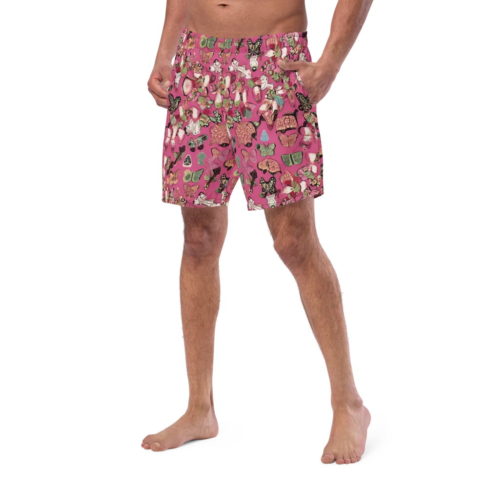 Rosebud Menagerie on Swim Trunks — Left Front