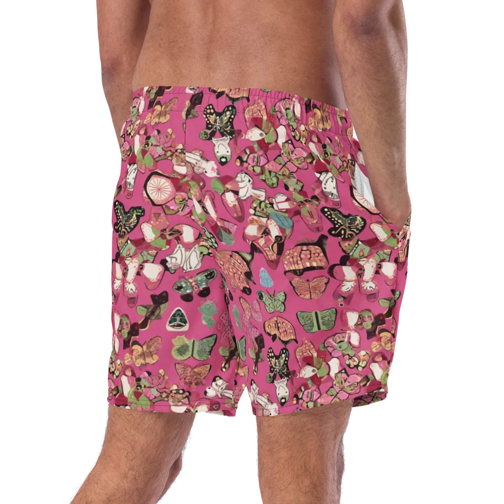 Rosebud Menagerie on Swim Trunks — Right Back