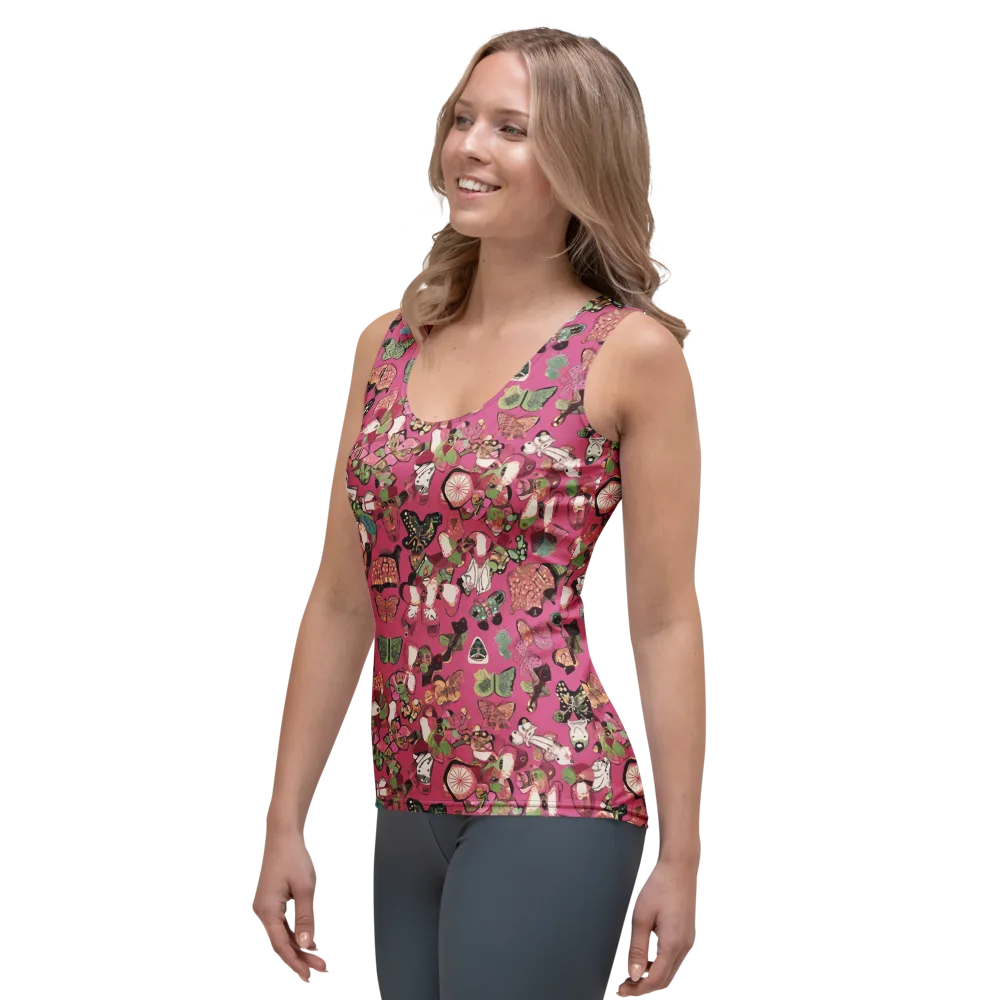 Rosebud Menagerie on Women's Tank Top — Left Front