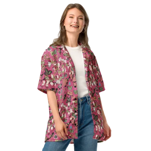Rosebud Menagerie on a Button Shirt