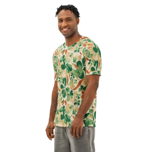 Clover Canopy on a Men's Cotton Crew Neck T-Shirt