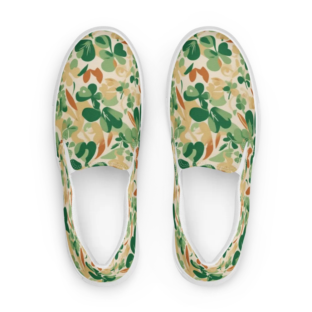 Clover Canopy on Men's Slip-On Canvas Shoes — Front