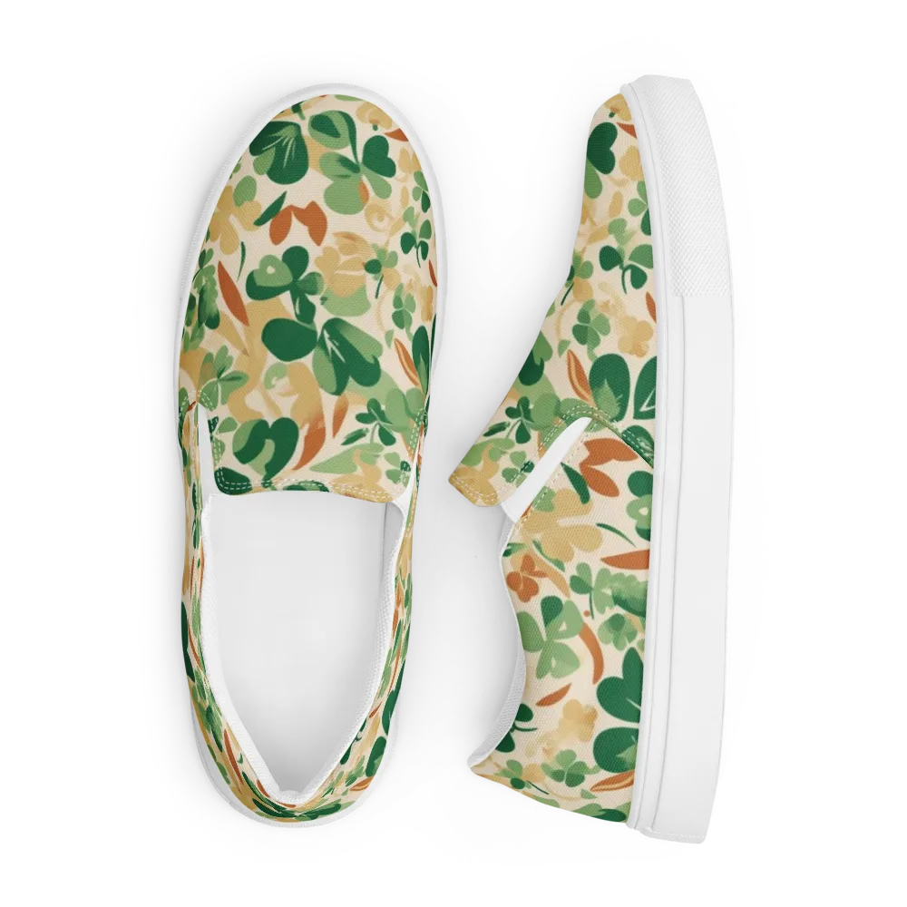 Clover Canopy on Men's Slip-On Canvas Shoes — Front