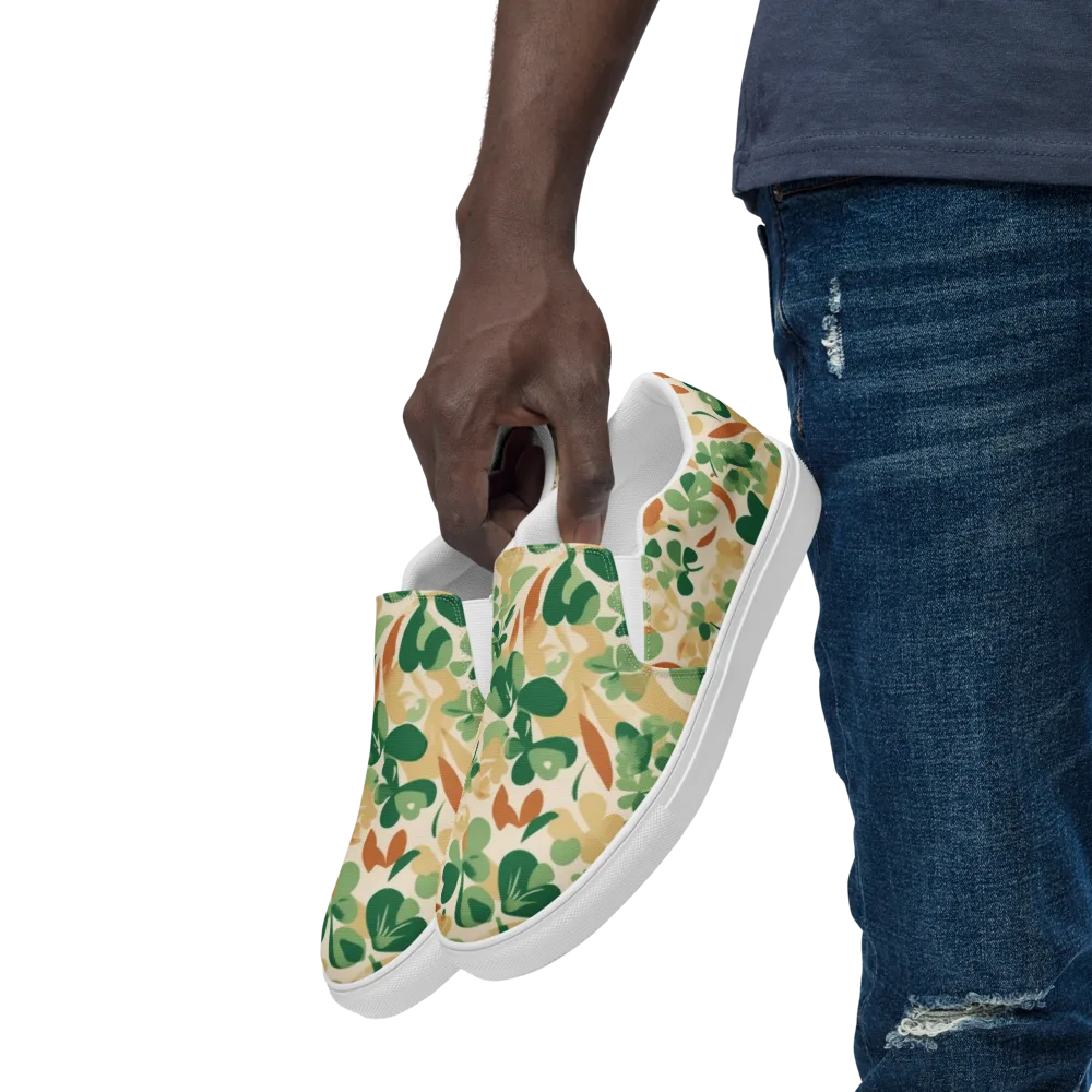 Clover Canopy on Men's Slip-On Canvas Shoes — Left Front