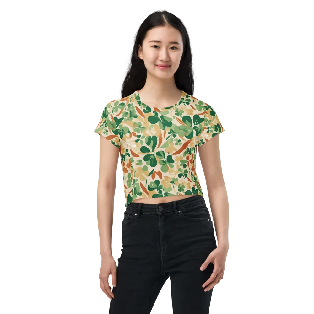 Clover Canopy on Crop Tee — Front