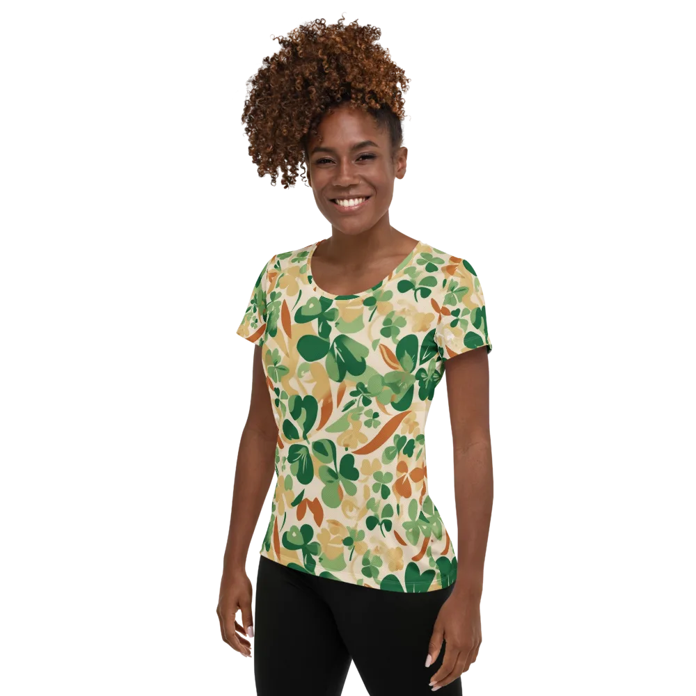 Clover Canopy on Women's Athletic T-Shirt — Left