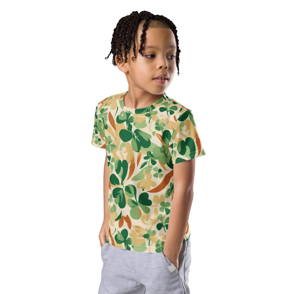 Clover Canopy on Kids Crew Neck T-Shirt — Left Front