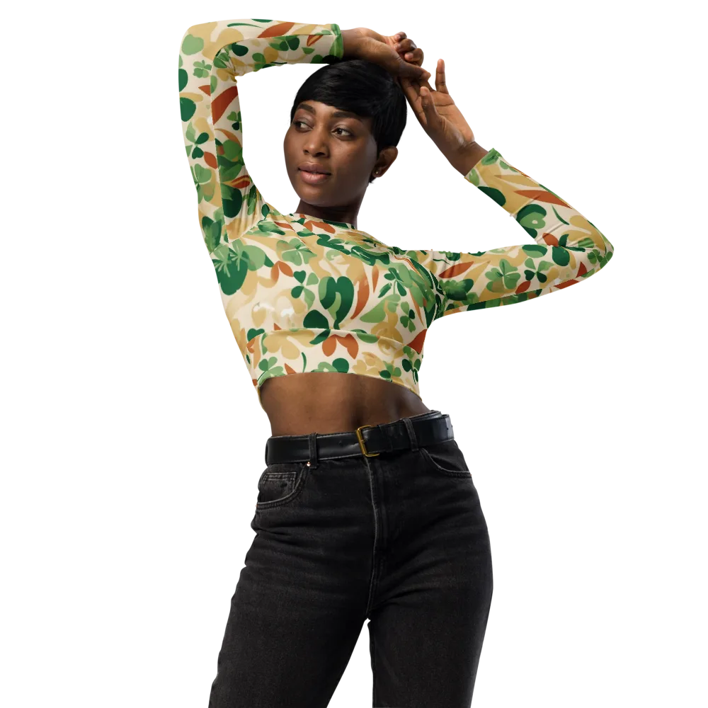 Clover Canopy on Long Sleeve Crop Top — Front