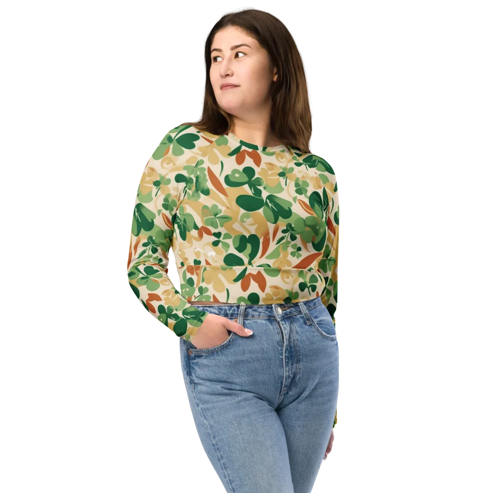 Clover Canopy on Long Sleeve Crop Top — Front