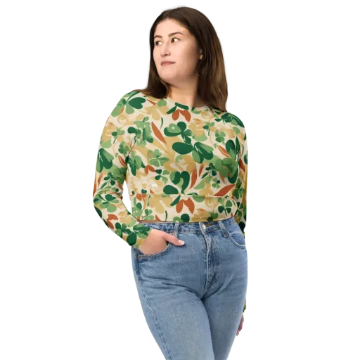 Clover Canopy on a Long Sleeve Crop Top