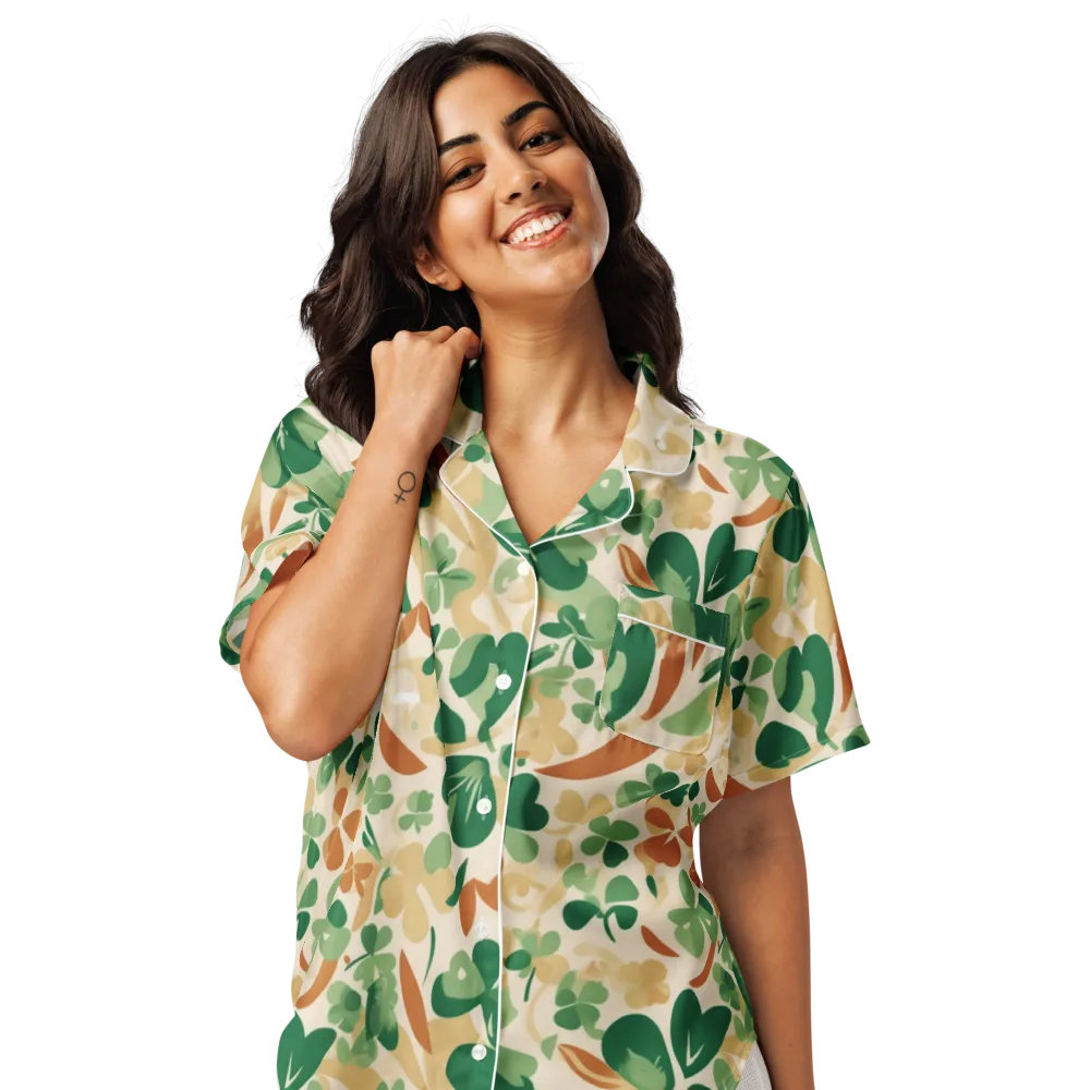 Clover Canopy on Women's Short Sleeve Pajama Top — Front