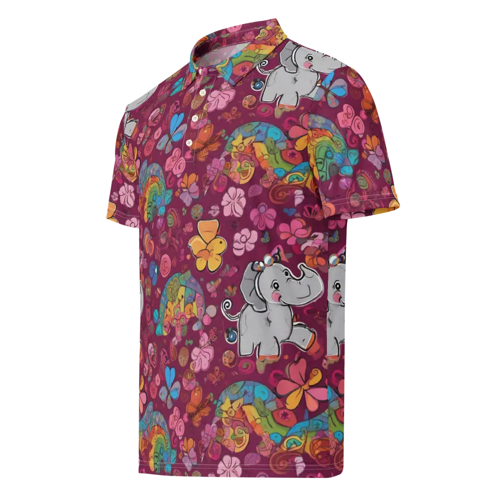 Kaleidoscope Safari on Men's Slim Fit Polo Shirt — Left Front