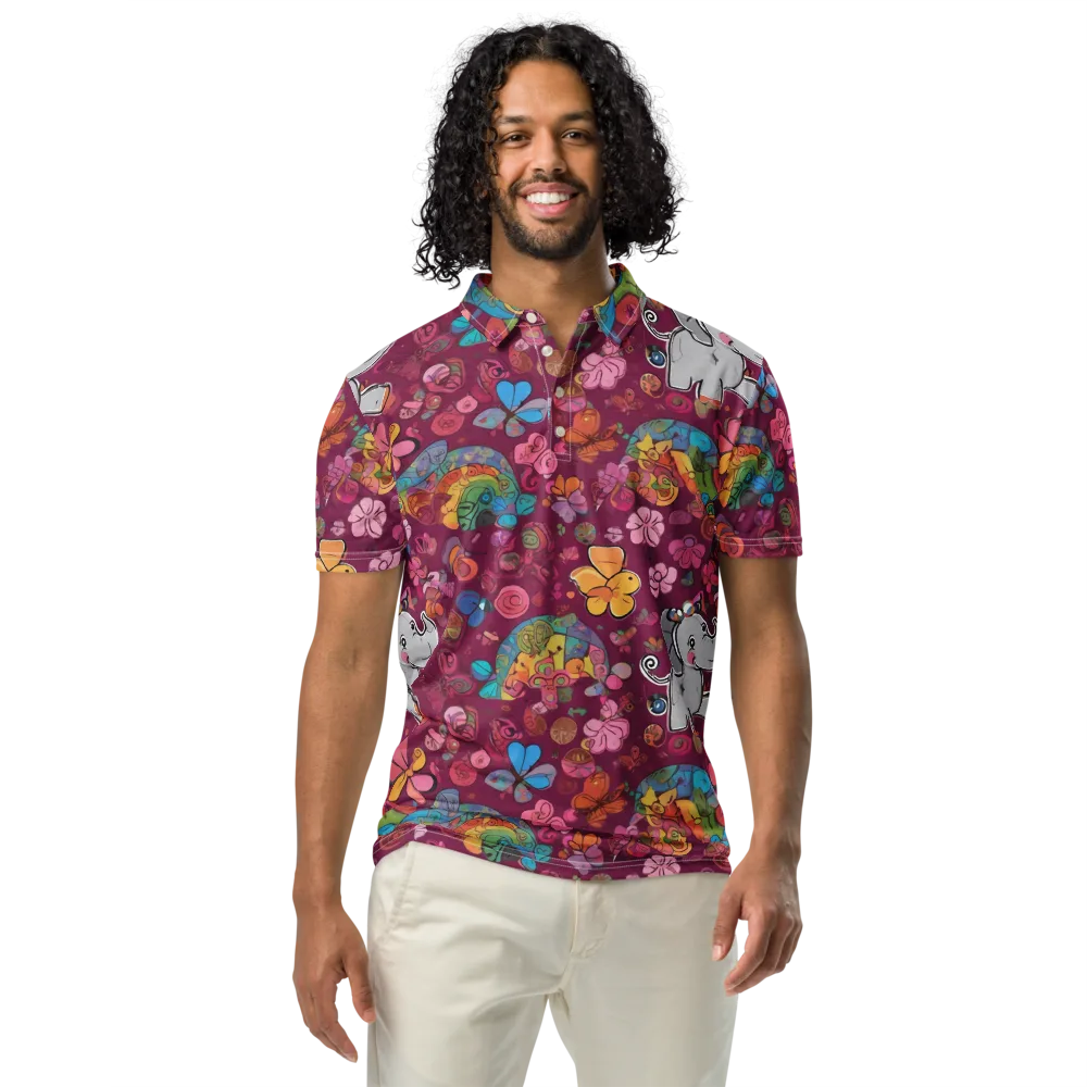 Kaleidoscope Safari on Men's Slim Fit Polo Shirt — Front