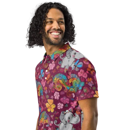 Kaleidoscope Safari on a Men's Slim Fit Polo Shirt