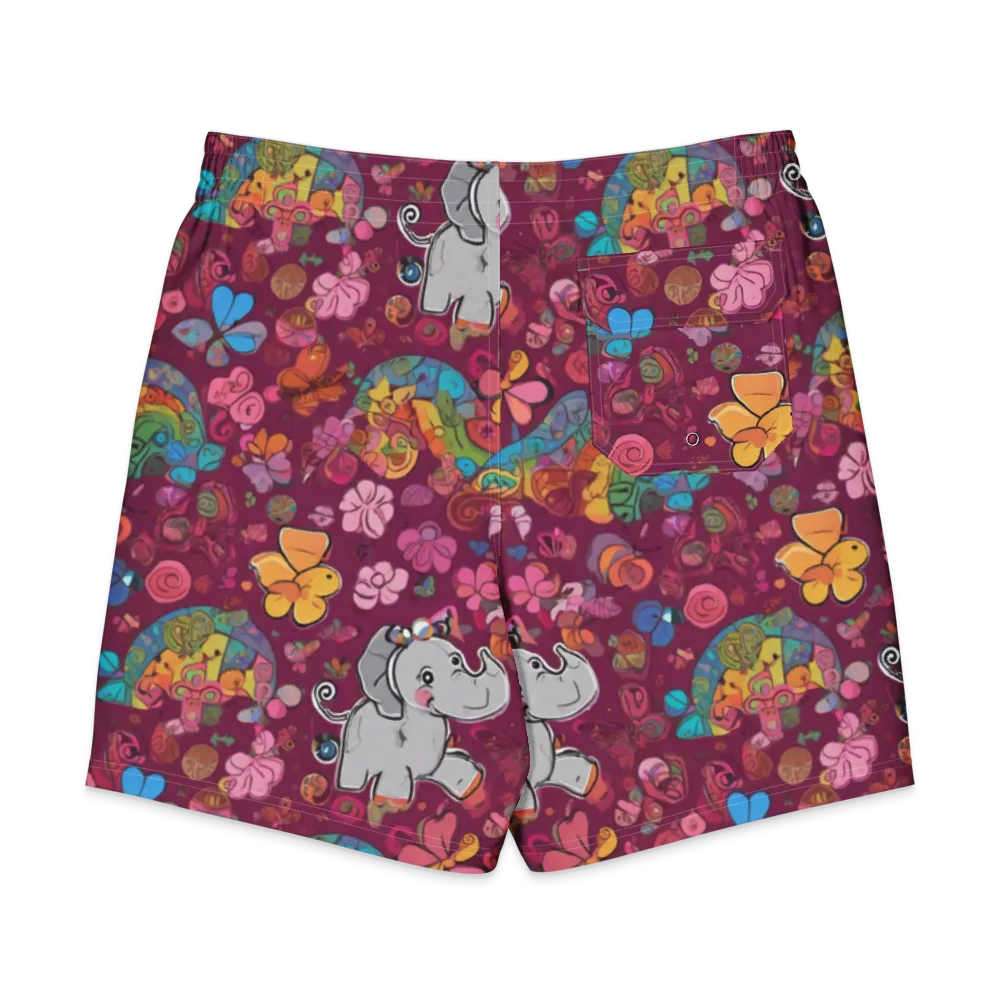 Kaleidoscope Safari on Men's Board Shorts — Back
