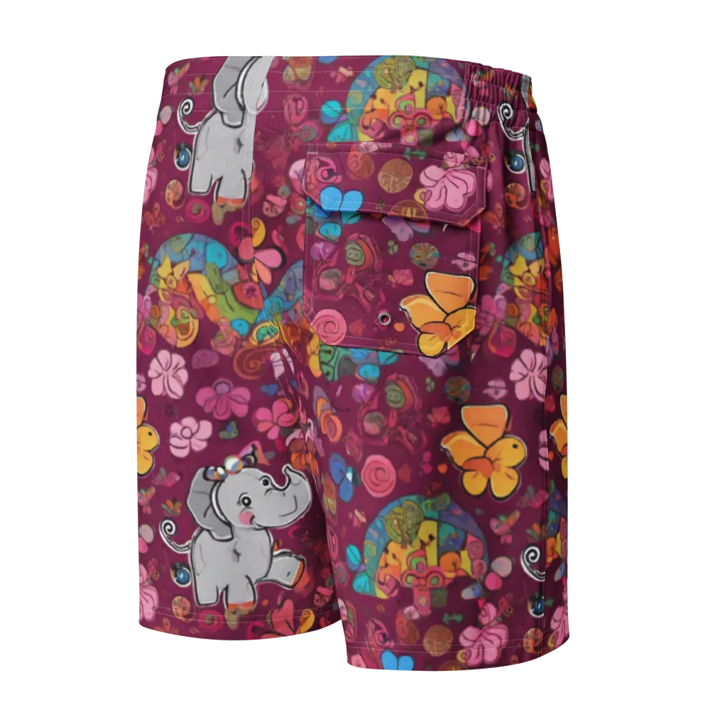 Kaleidoscope Safari on Men's Board Shorts — Back