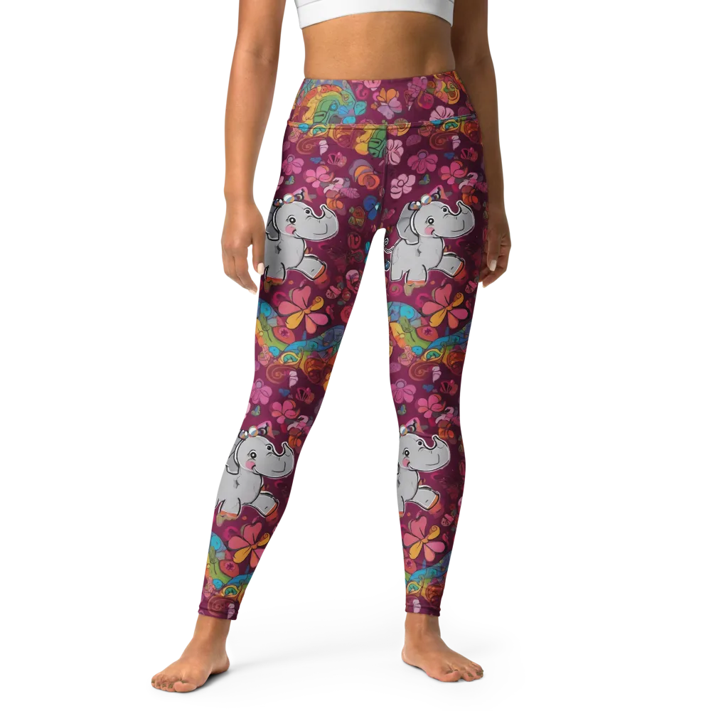 Kaleidoscope Safari on Yoga Leggings — Front