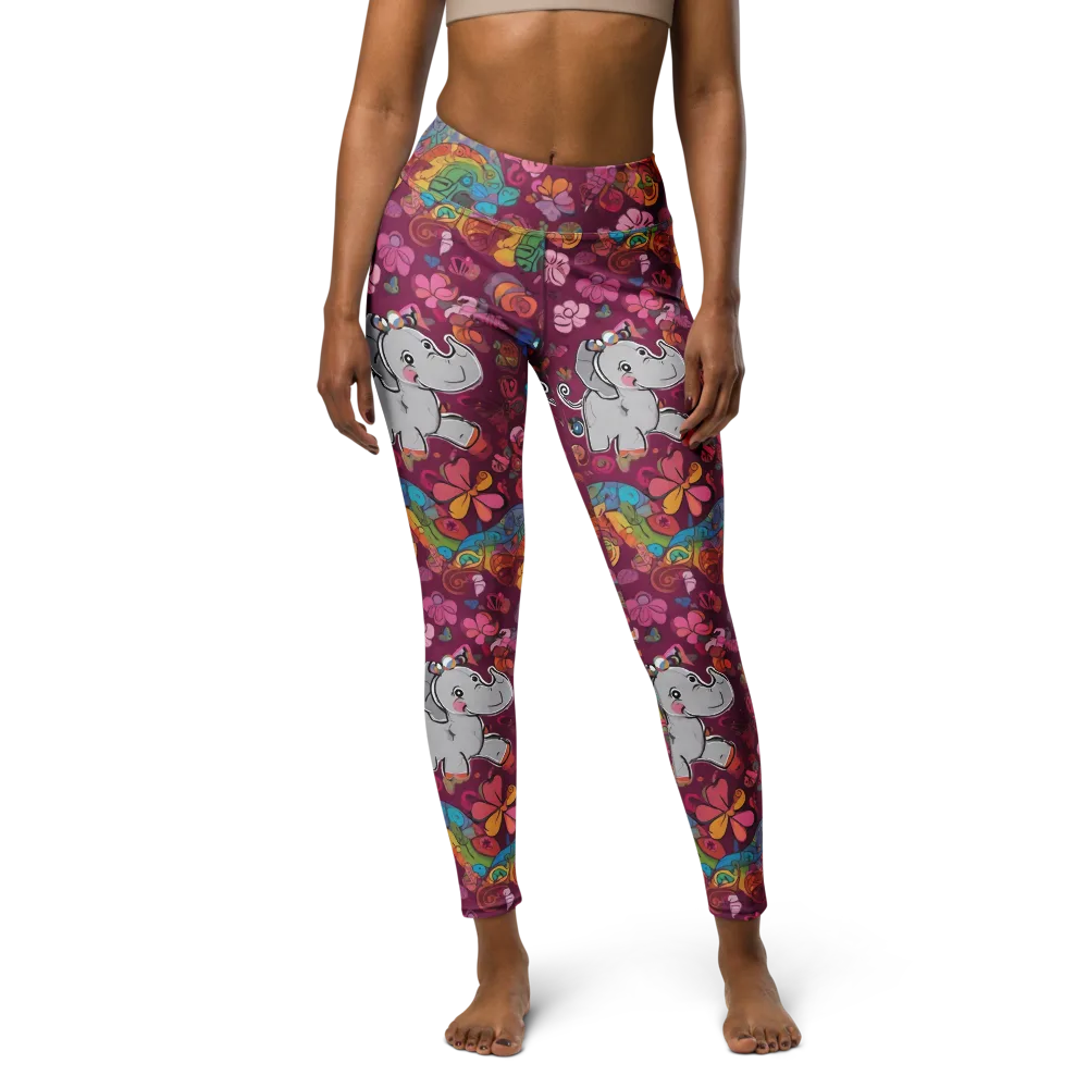 Kaleidoscope Safari on Yoga Leggings — Front