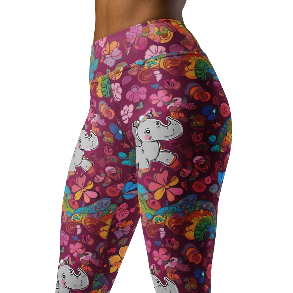 Kaleidoscope Safari on Yoga Leggings — Left Front