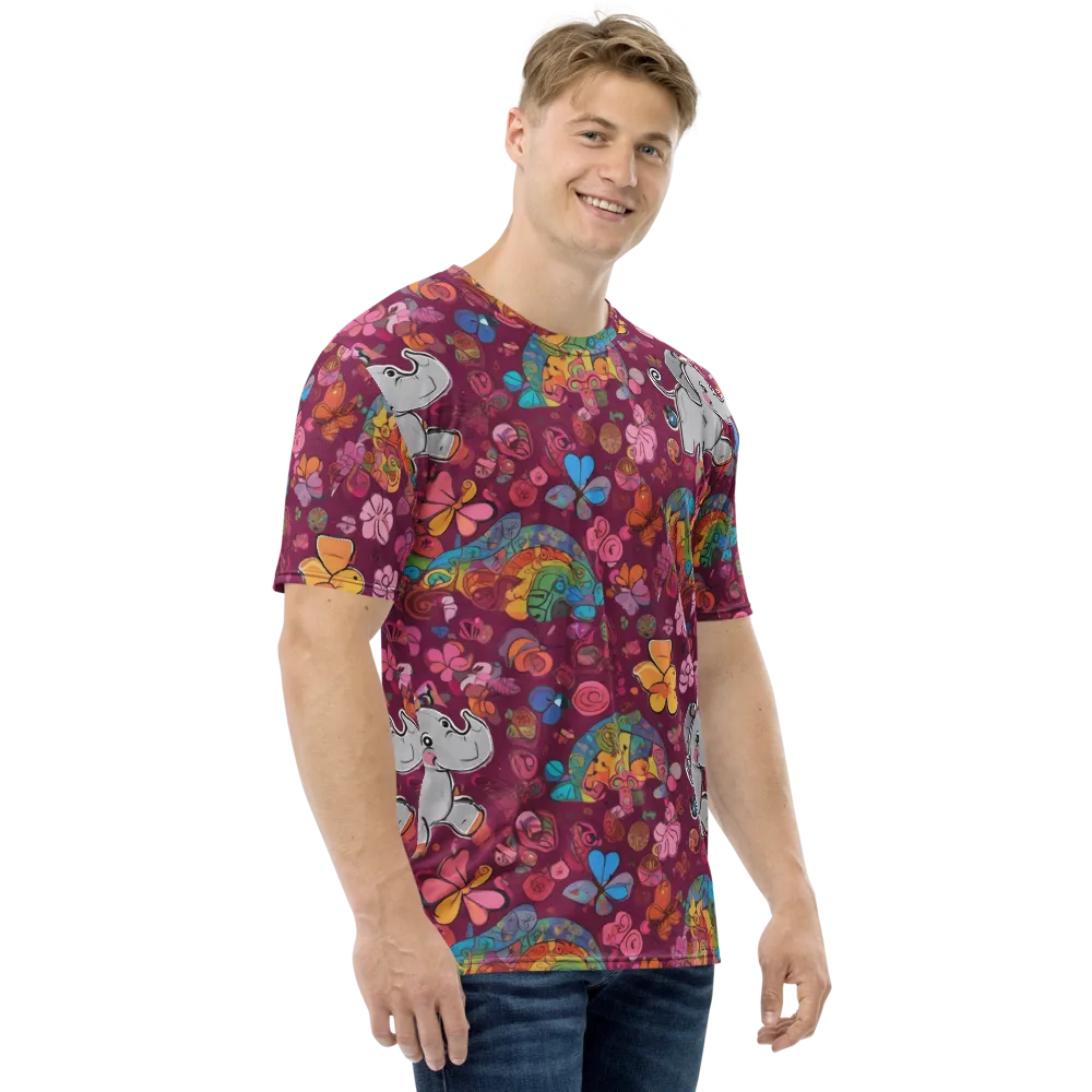Kaleidoscope Safari on Men's Crew Neck T-Shirt — Right