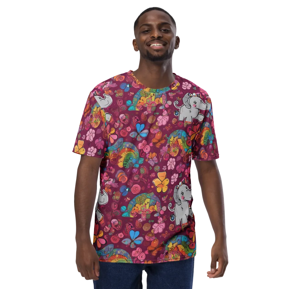 Kaleidoscope Safari on Men's Crew Neck T-Shirt — Front