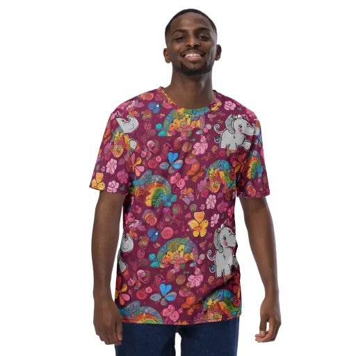 Kaleidoscope Safari on a Men's Crew Neck T-Shirt