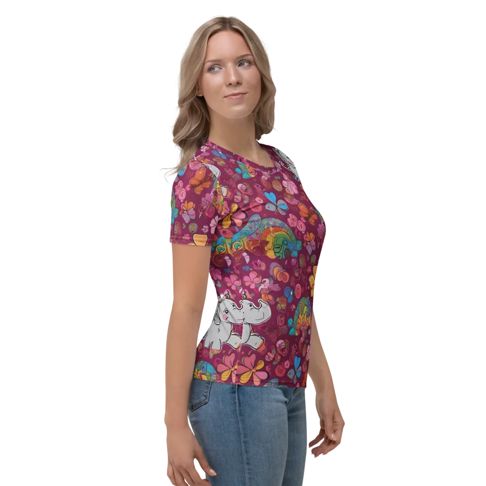 Kaleidoscope Safari on Women's Crew Neck T-Shirt — Right