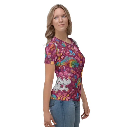 Kaleidoscope Safari on a Women's Crew Neck T-Shirt