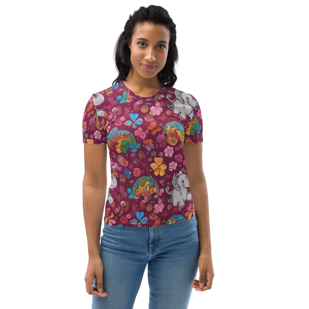 Kaleidoscope Safari on Women's Crew Neck T-Shirt — Front
