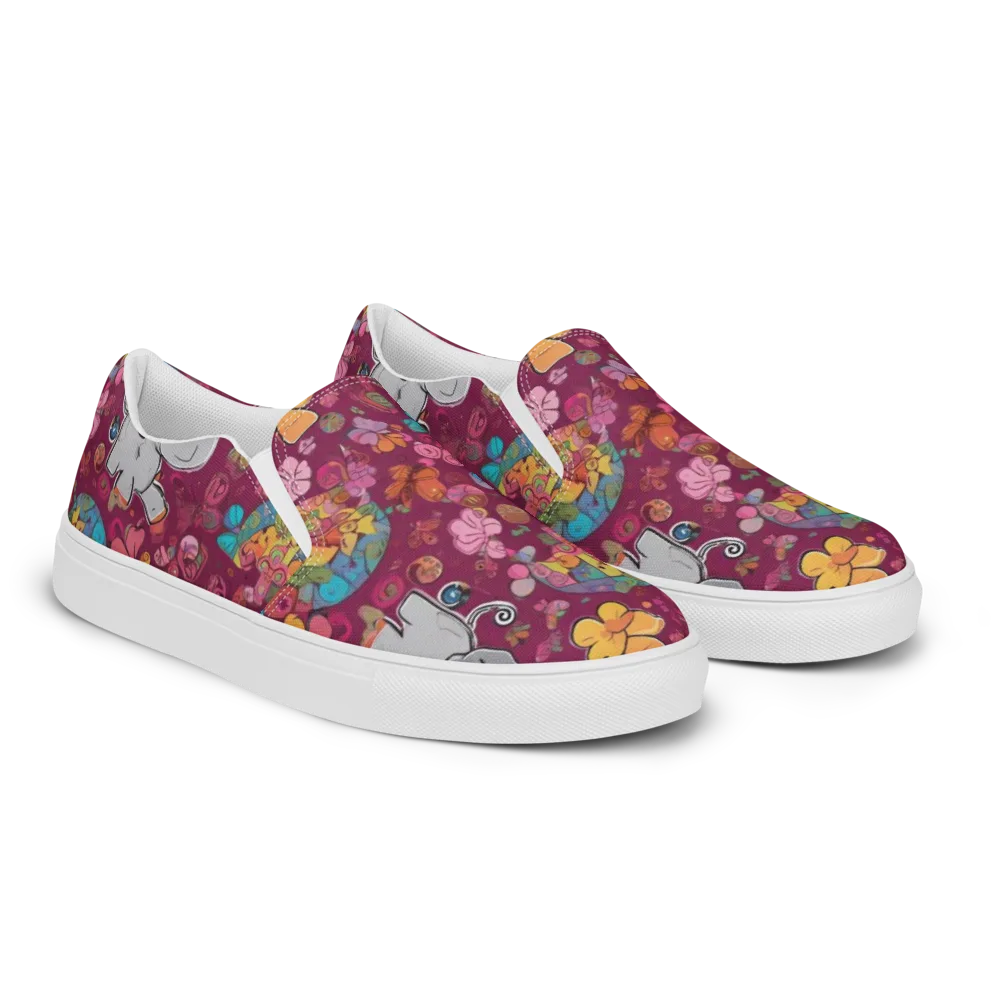 Kaleidoscope Safari on Men's Slip-On Canvas Shoes — Right Front