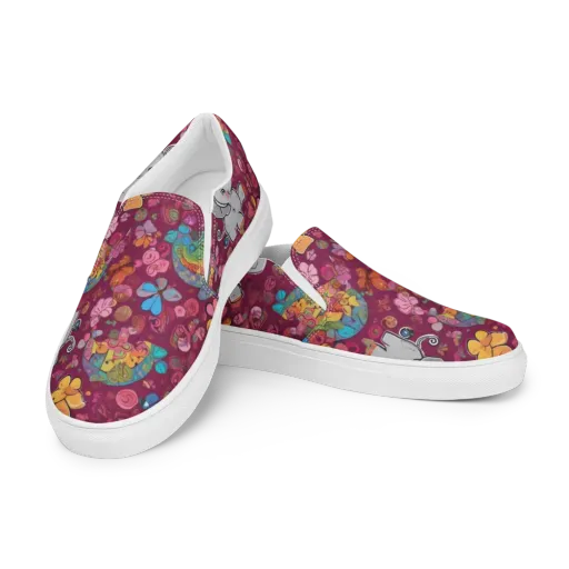 Kaleidoscope Safari on a Men's Slip-On Canvas Shoes