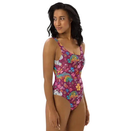 Kaleidoscope Safari on a One-Piece Swimsuit