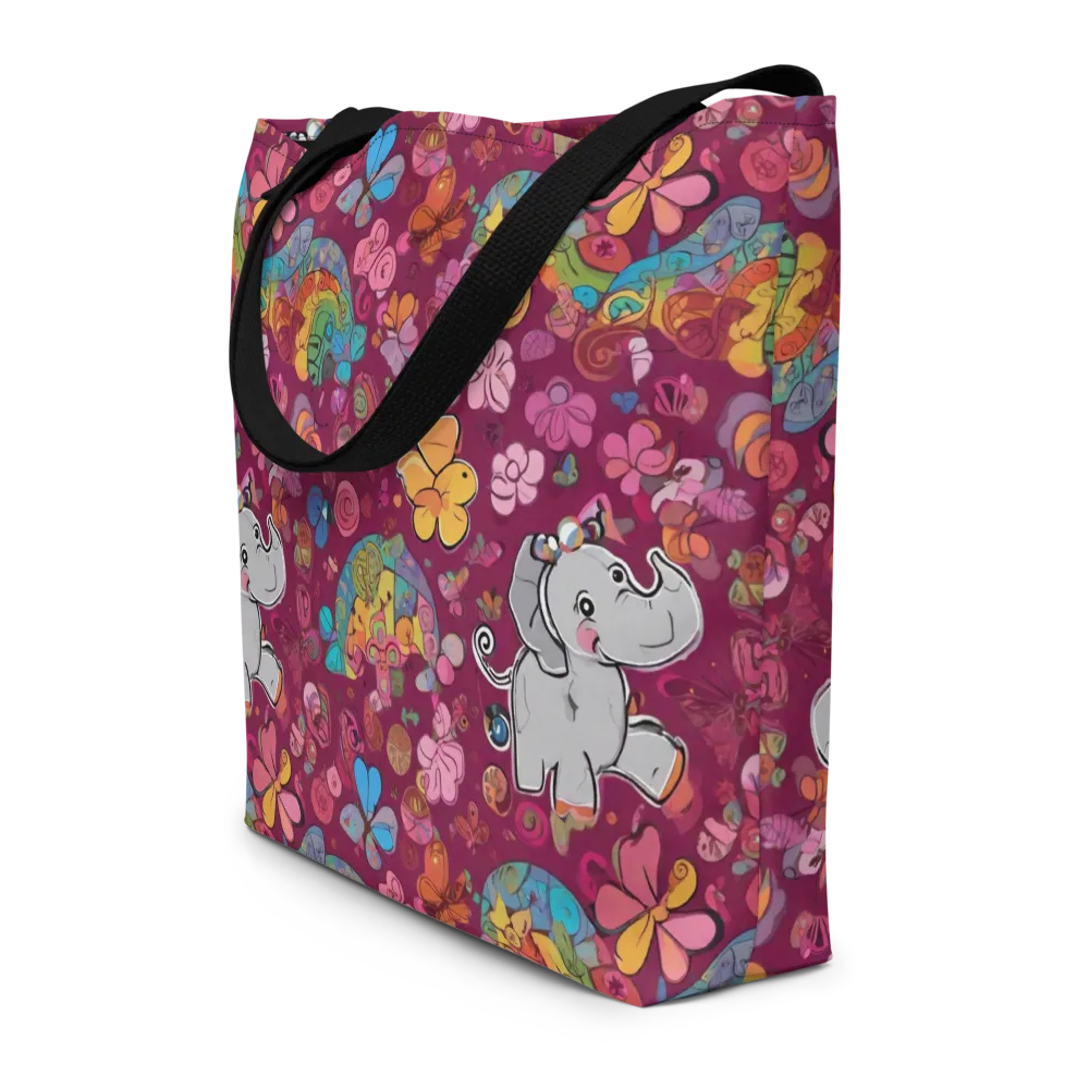 Kaleidoscope Safari on Large Tote Bag W/ Pocket — Front