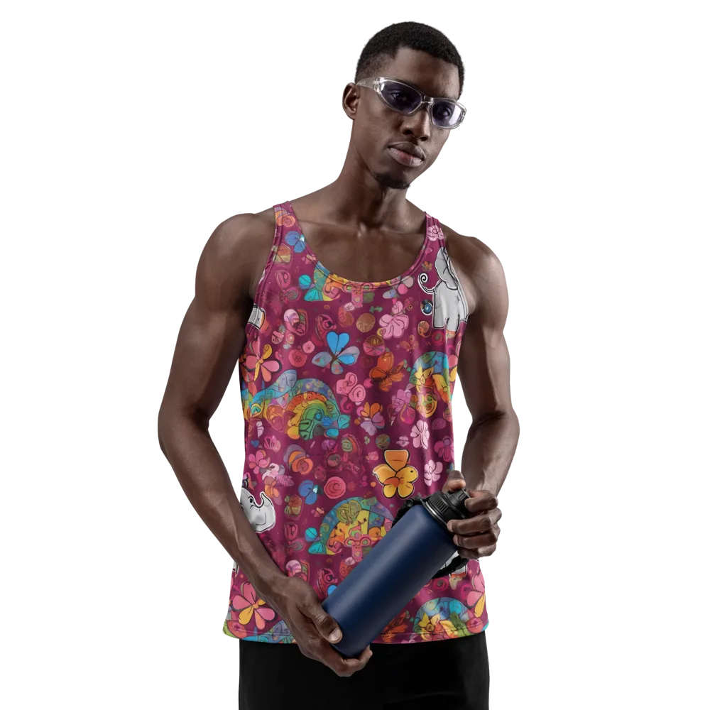 Kaleidoscope Safari on Men's Tank Top — Front