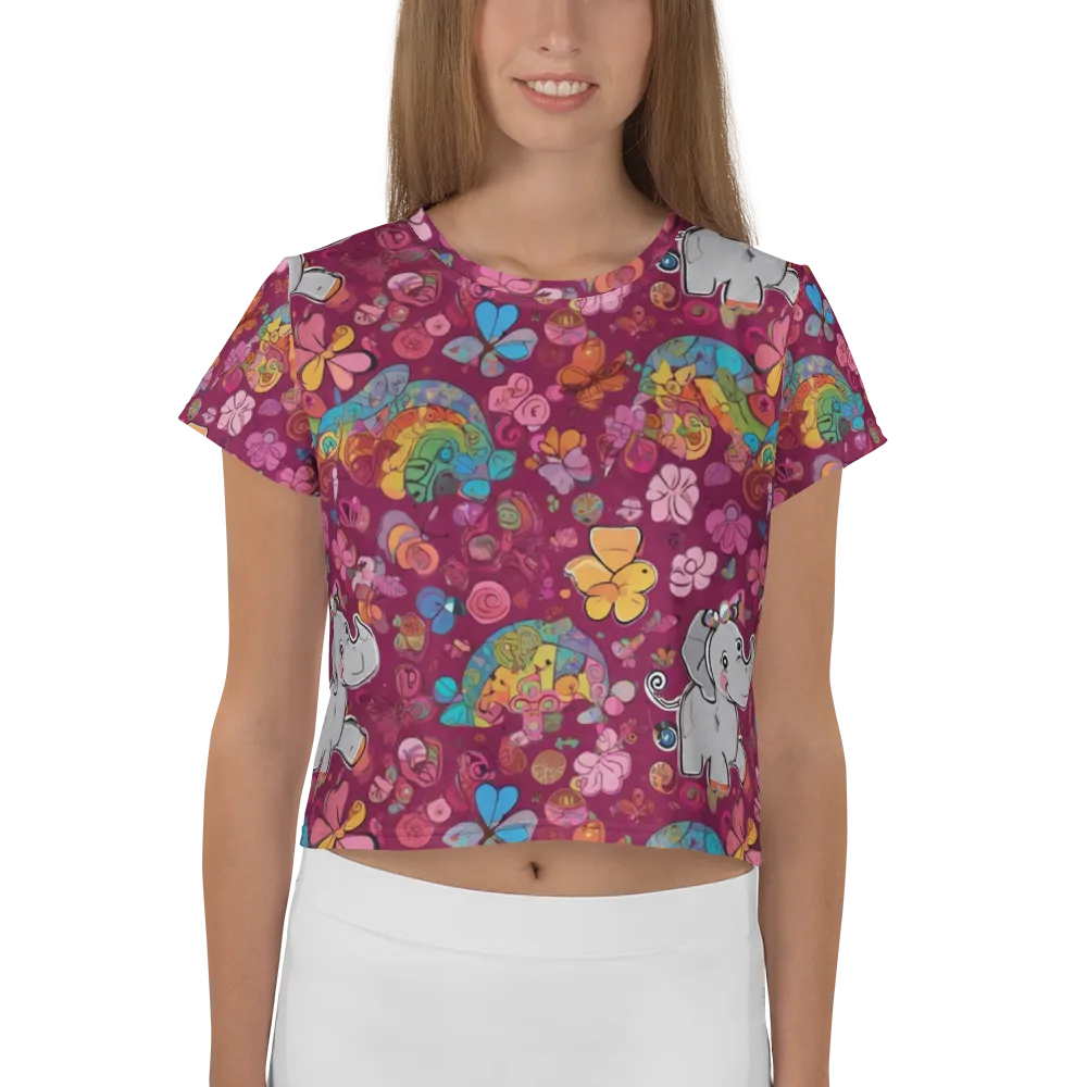 Kaleidoscope Safari on Crop Tee — Front