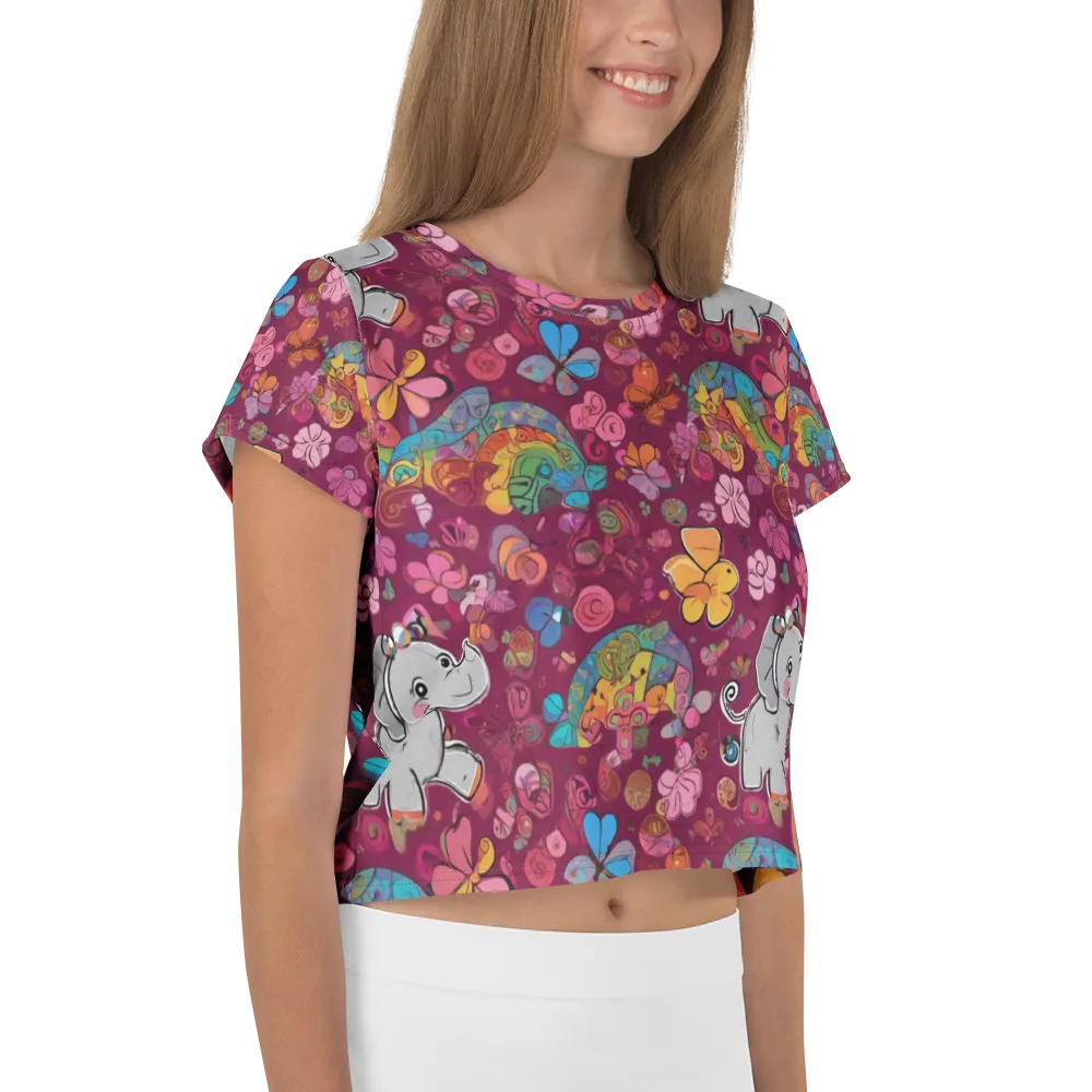 Kaleidoscope Safari on Crop Tee — Right