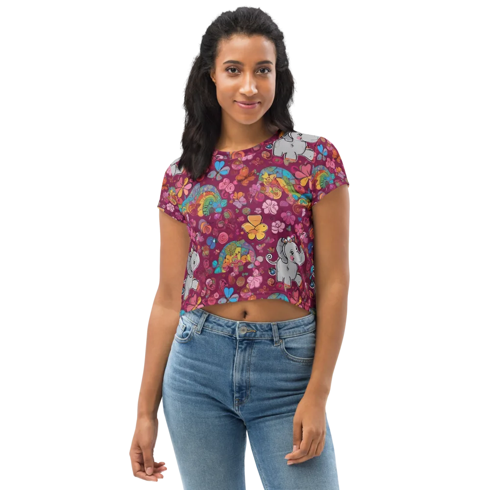 Kaleidoscope Safari on Crop Tee — Front
