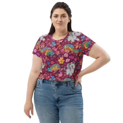 Kaleidoscope Safari on a Crop Tee