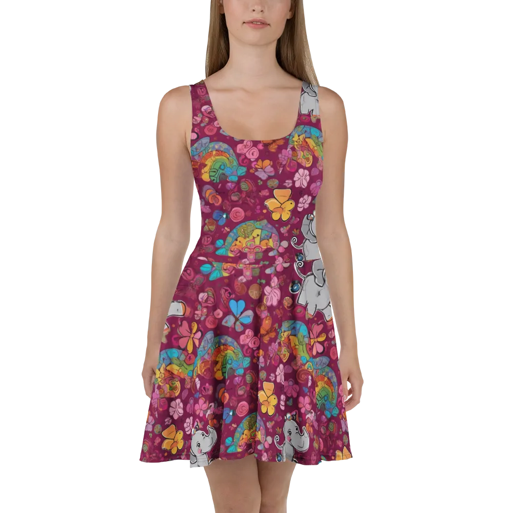 Kaleidoscope Safari on Skater Dress — Front