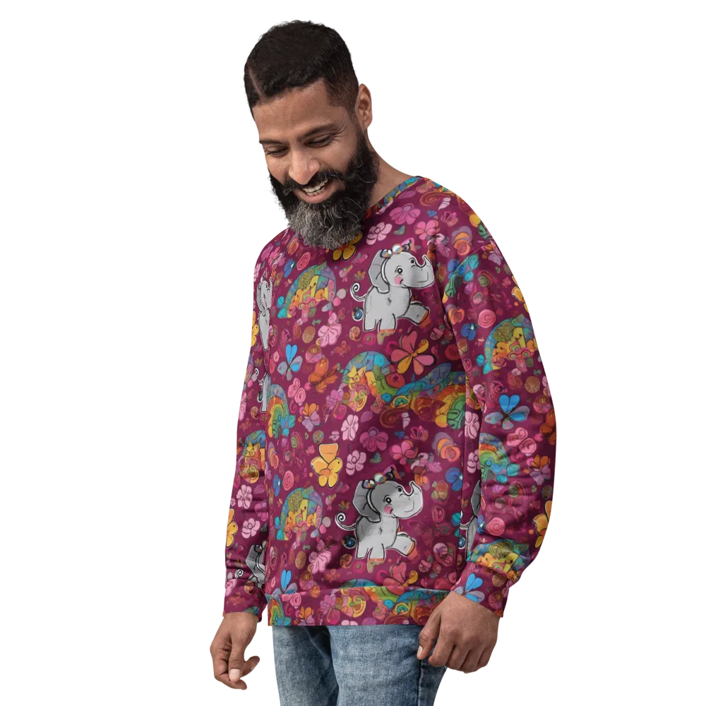 Kaleidoscope Safari on Sweatshirt — Left Front