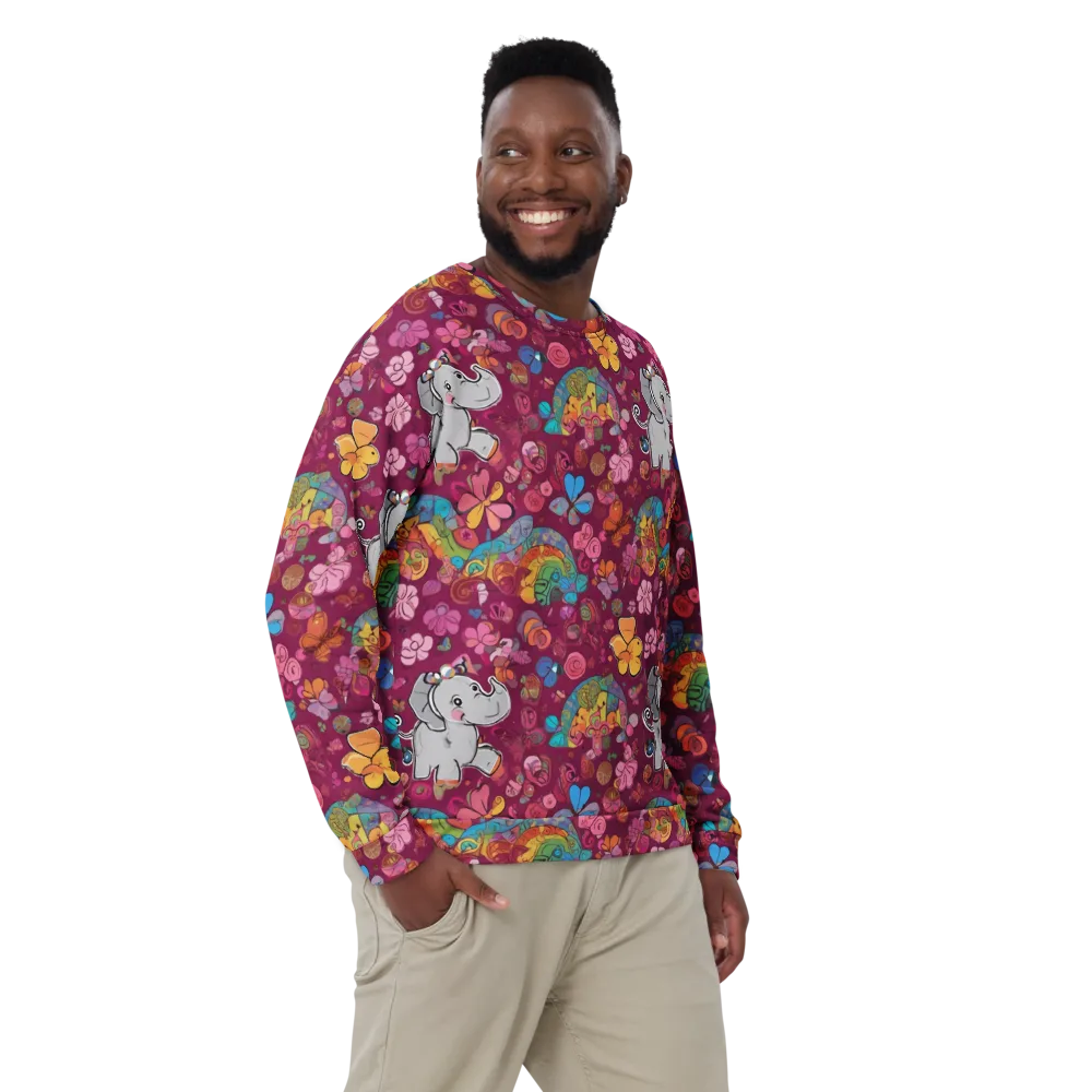 Kaleidoscope Safari on Sweatshirt — Front