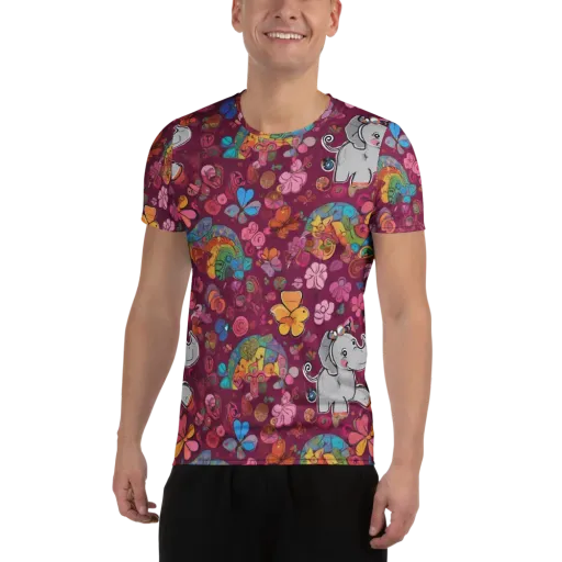 Kaleidoscope Safari on a Men's Athletic T-Shirt