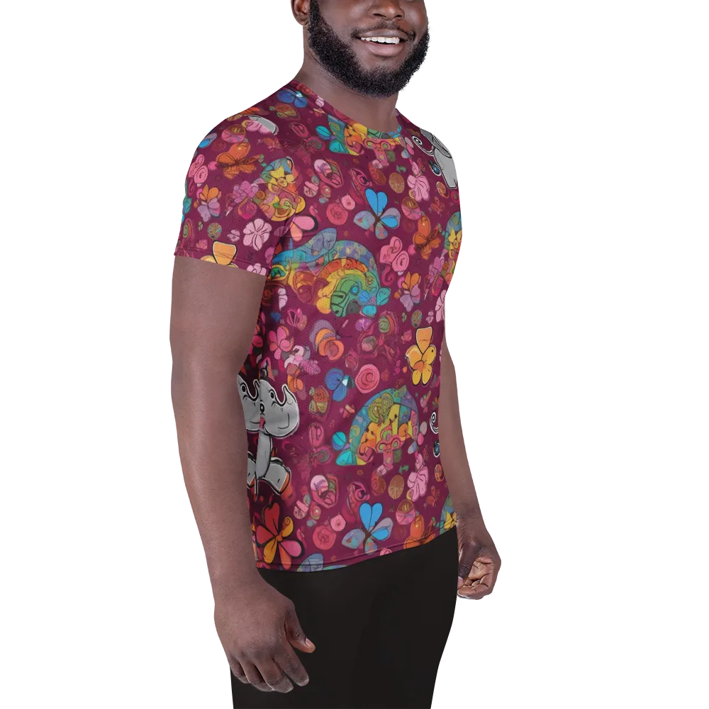 Kaleidoscope Safari on Men's Athletic T-Shirt — Right