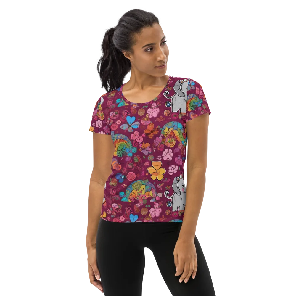 Kaleidoscope Safari on Women's Athletic T-Shirt — Front
