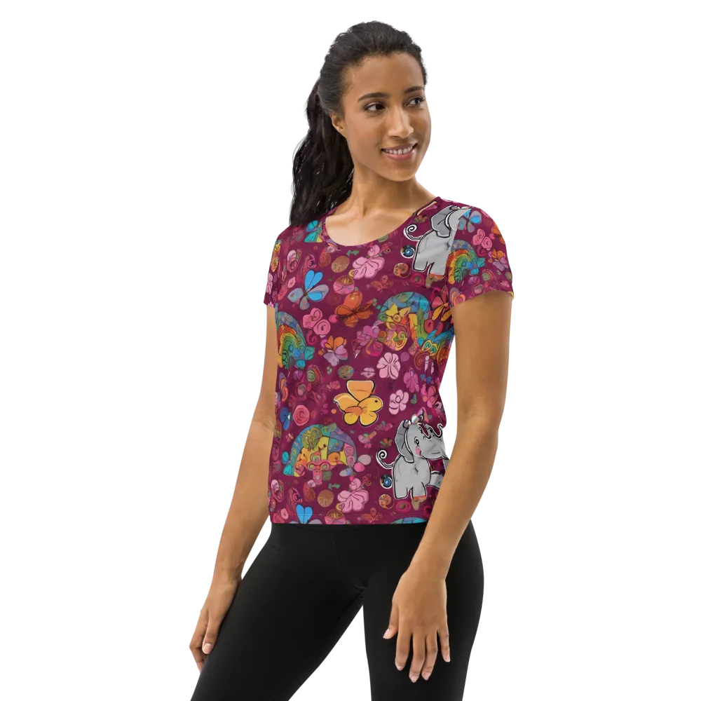 Kaleidoscope Safari on Women's Athletic T-Shirt — Left