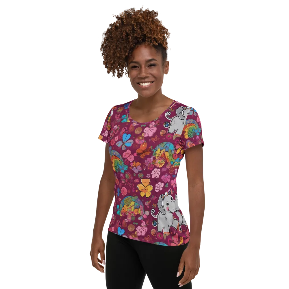 Kaleidoscope Safari on Women's Athletic T-Shirt — Left