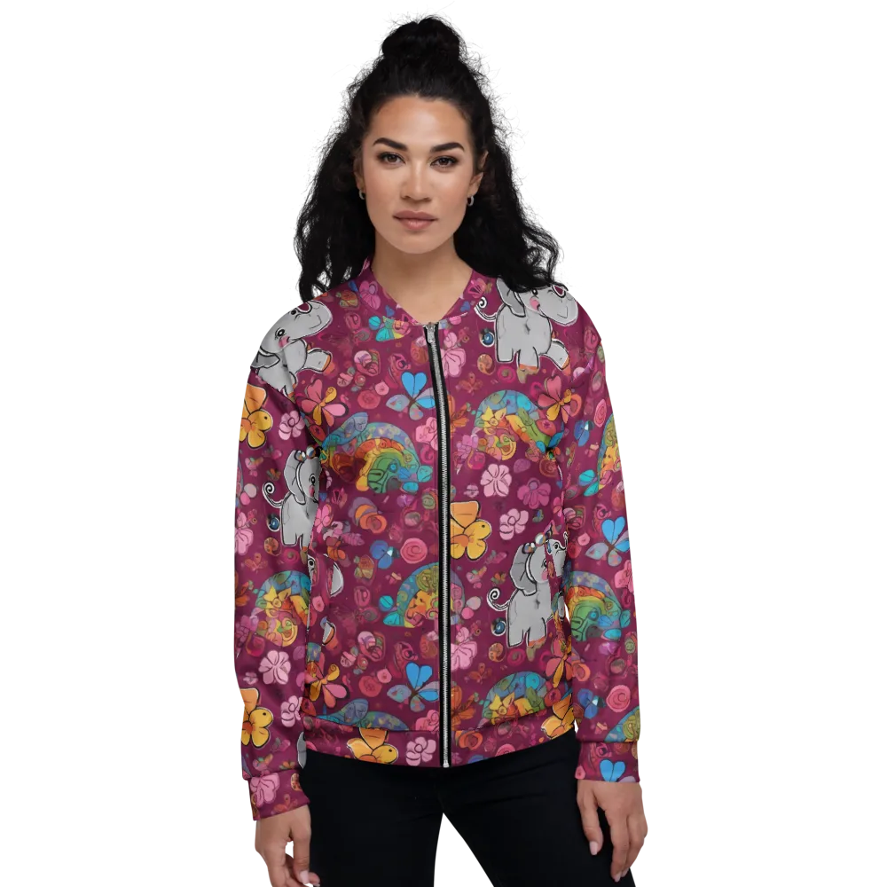 Kaleidoscope Safari on Bomber Jacket — Front