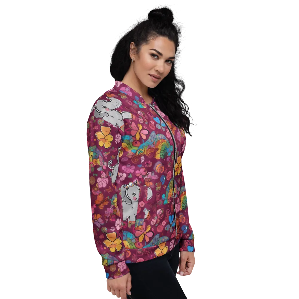 Kaleidoscope Safari on Bomber Jacket — Right