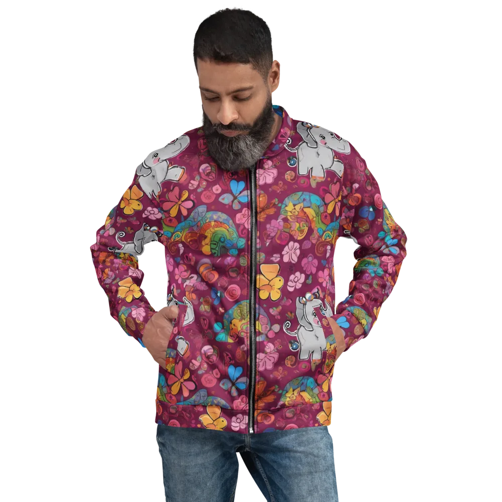 Kaleidoscope Safari on Bomber Jacket — Front